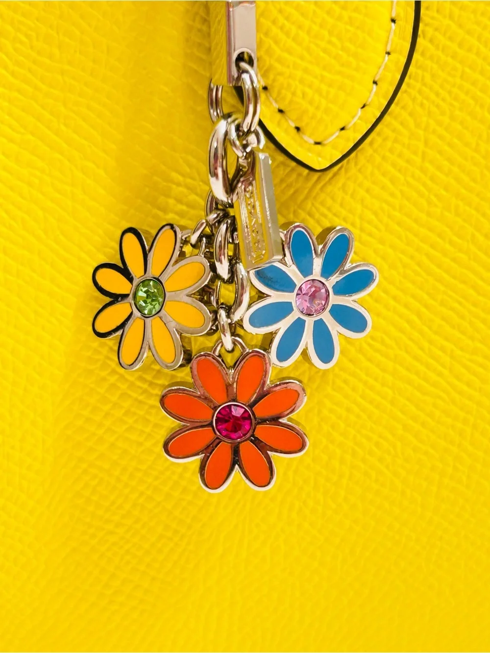 RARE NWOT Coach Y2K Flower Keychain/ Bag Charmkò